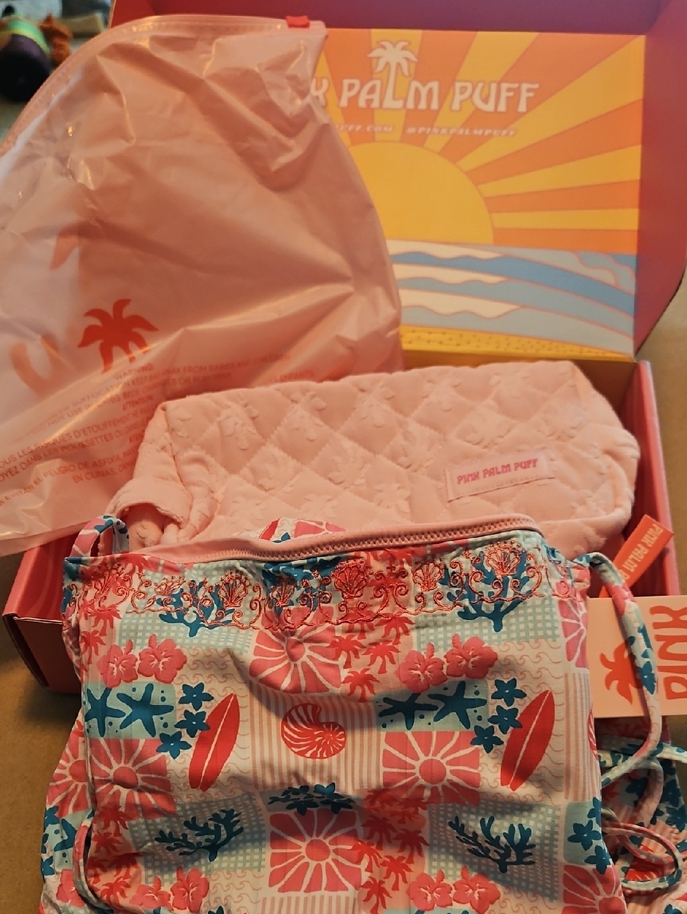 Pink Palm Puff Caya Coral Crush One Piece Swimsuit, Sz Small. New